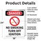 Signmission No Smoking Turn Off Ignition Danger Sign, Plastic, 18in W x 24in L, 2PK OS-2PACK-DS-P-1824-V-1490 - alternate 8